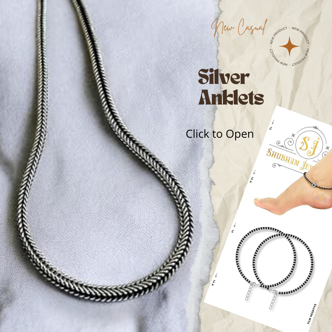 Grace and Charm : Silver Anklets