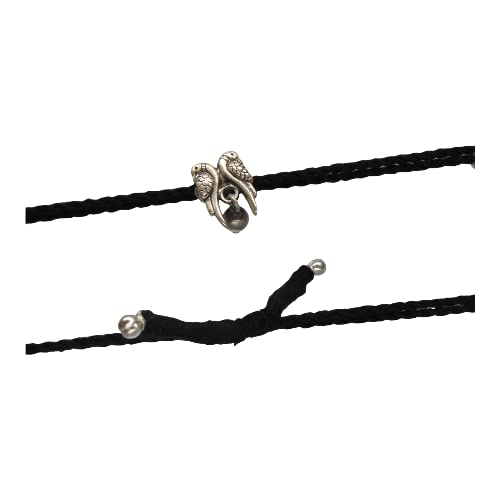 Shubham Jewellers Rehti 925 New Oxidised Black Thread Silver Dual Bird Nazarbattu/Nazaiya Anklet/Bracelet for Girls, Women and Children with Silver Ghunghroo