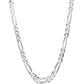 JewelYaari? Pure 925 Sterling Silver Italian Sachin Figaro Chain Necklace ACPL for Men 24 Inches(16 Gm) - JewelYaari By Shubham Jewellers