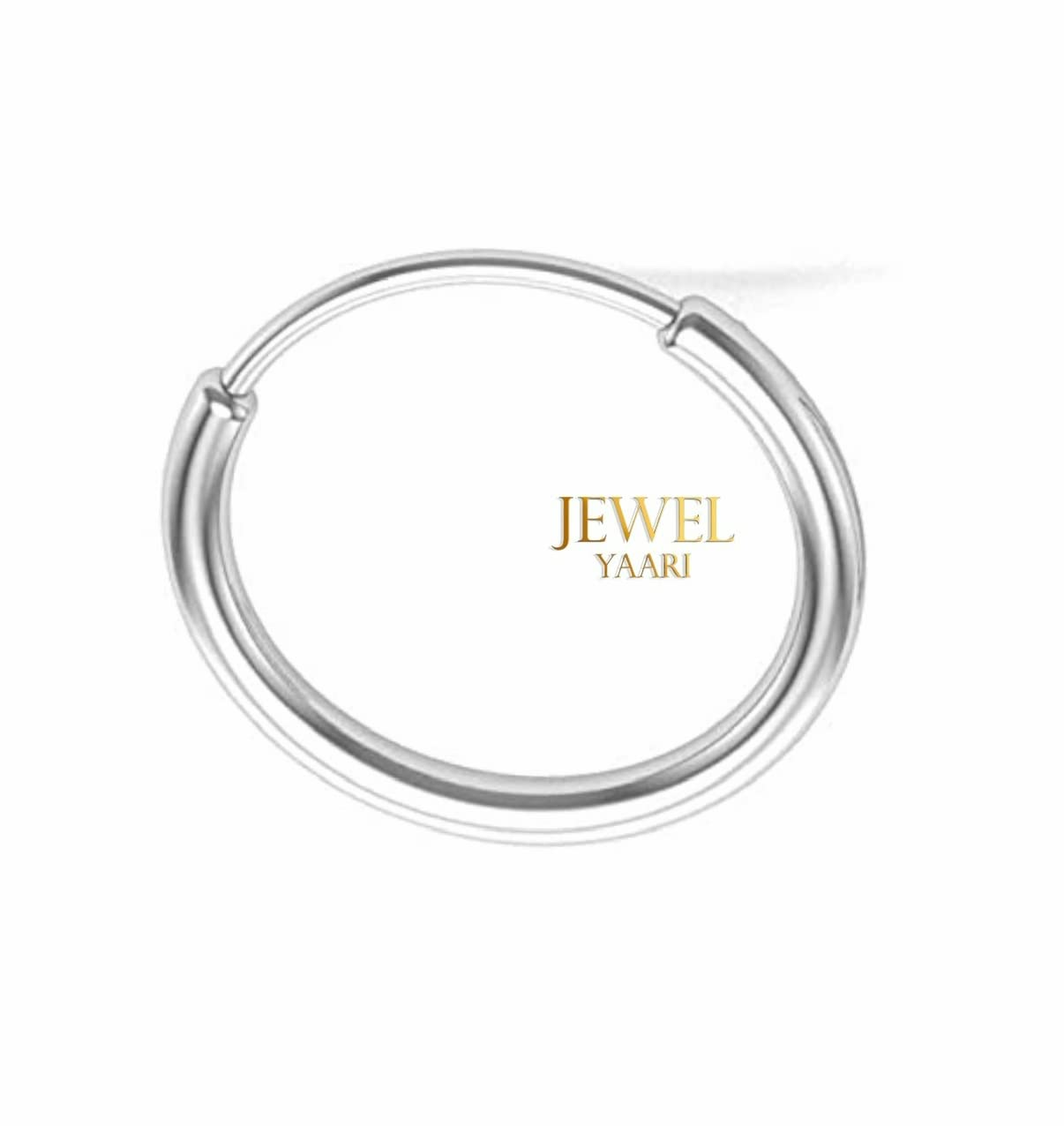 JEWELYAARI™ 92.5 Silver Tiny Hoop Nose Ring 1 Piece,Two Piece, Variation, Simple & Beautiful Nose Pin For Women & Girls - JewelYaari By Shubham Jewellers