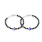 JEWELYAARI? By Shubham Jewellers 925 Sterling Pure Silver (Chandi) Evil Eye Black Beads Crystal Nazariya Bangle/Bracelet For Kids (Pair) - JewelYaari By Shubham Jewellers