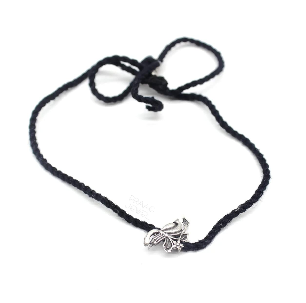 SJ SHUBHAM JEWELLERS Rehti 925 New Oxidised Silver Black Thread Footstep, Owl, Dog Nazarbattu/Nazaiya Anklet/Bracelet for Girls, Women and Children with Silver Ghunghroo