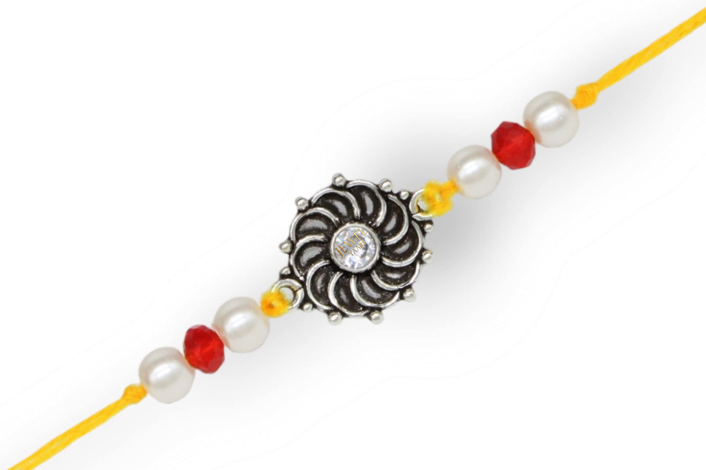 SJ SHUBHAM JEWELLERS™ 925 Sterling Silver Rakhi for brother Rakhi Bracelet Raksha Bandhan Pure Cotton For Men, Boys, Kids Rakhi With Roli Chawal - JewelYaari By Shubham Jewellers