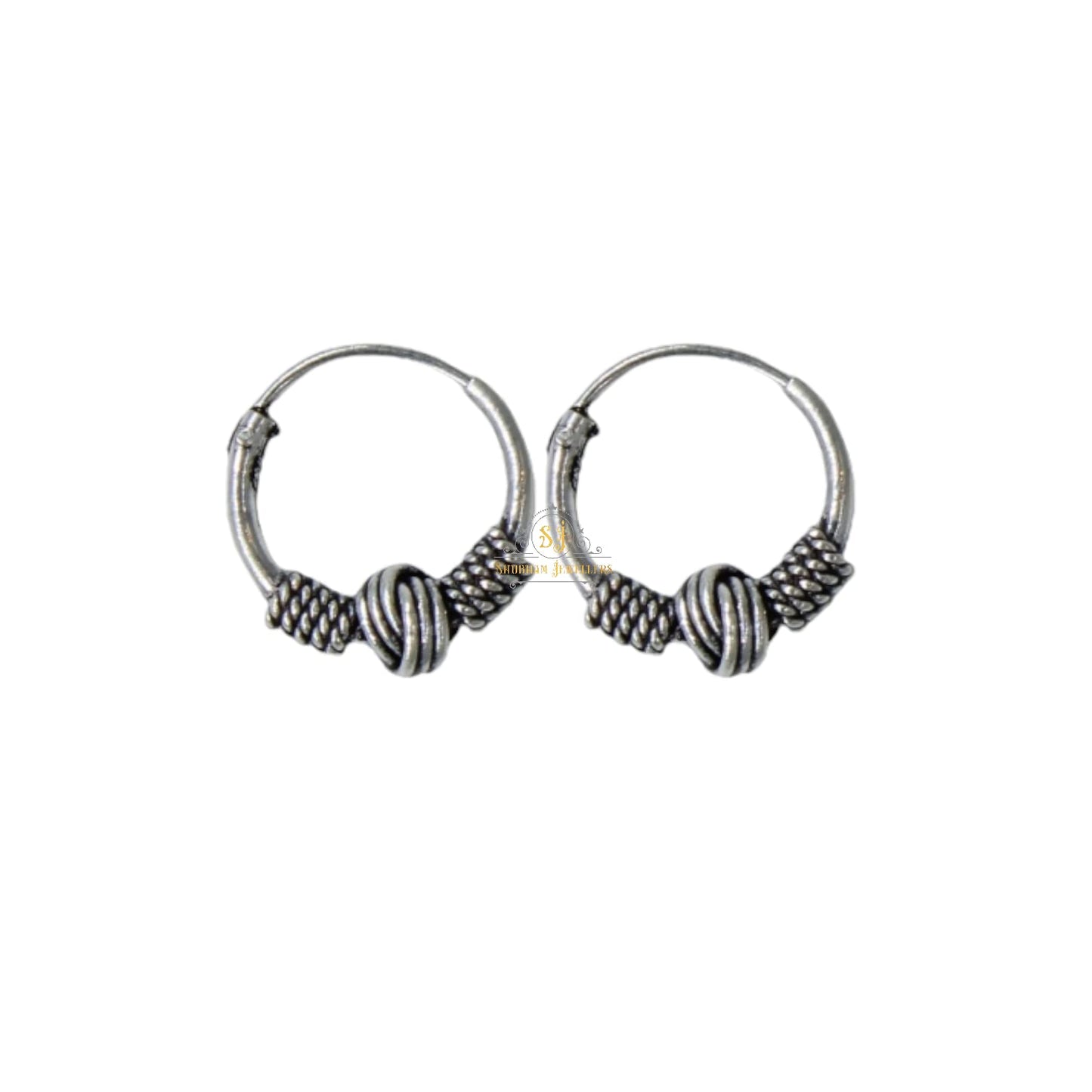 SJ SHUBHAM JEWELLERS™ 925 Sterling Silver Hoop Earrings for Women & Girls, Silver Bali for Girls - JewelYaari By Shubham Jewellers