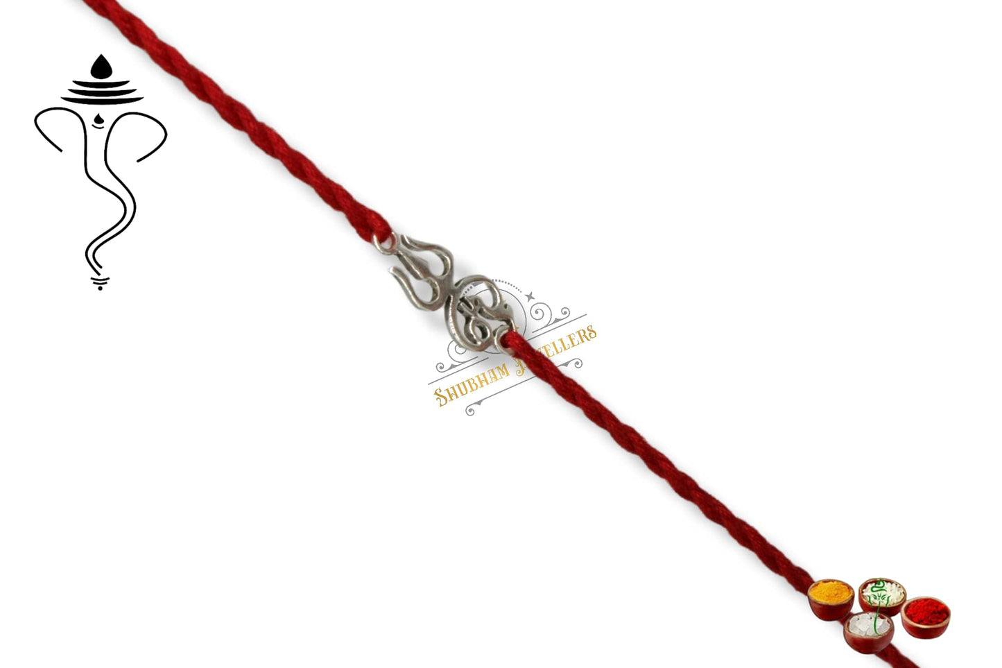 SJ SHUBHAM JEWELLERS? Pure 925 Sterling Silver Rakhi for brother Charm Bracelet Raksha Bandhan With Pure Cotton Thread For Men, Boys, Rakhis Snktrn