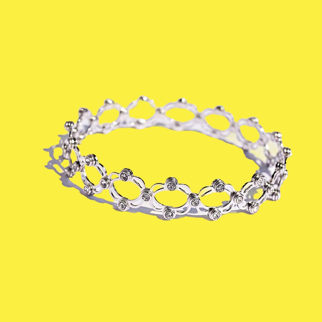 SJ SHUBHAM JEWELLERS rehti 925 Sterling Silver Folding Retractable Ring Bracelet Kada for Girls and Women - JewelYaari By Shubham Jewellers