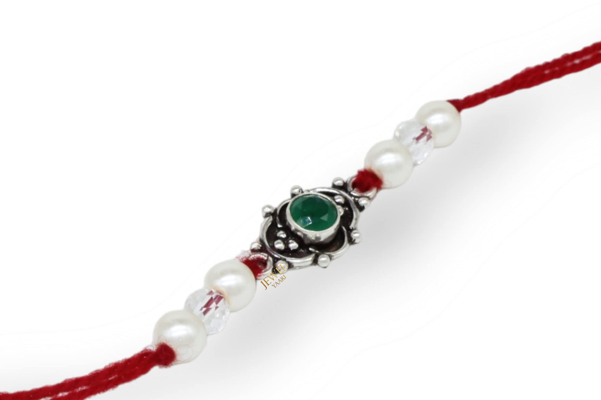 SJ SHUBHAM JEWELLERS™ 925 Sterling Silver Rakhi for brother Rakhi Bracelet Raksha Bandhan Pure Cotton For Men, Boys, Kids Rakhi With Roli Chawal - JewelYaari By Shubham Jewellers