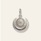 SJ Pure 925 Silver 100% Natural Pearl Silver Motif Moon Pendent, Silver Chand Pendant Locket for Women and Men