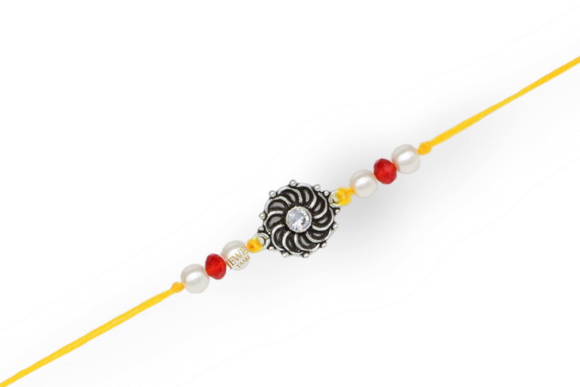 SJ SHUBHAM JEWELLERS™ 925 Sterling Silver Rakhi for brother Rakhi Bracelet Raksha Bandhan Pure Cotton For Men, Boys, Kids Rakhi With Roli Chawal - JewelYaari By Shubham Jewellers