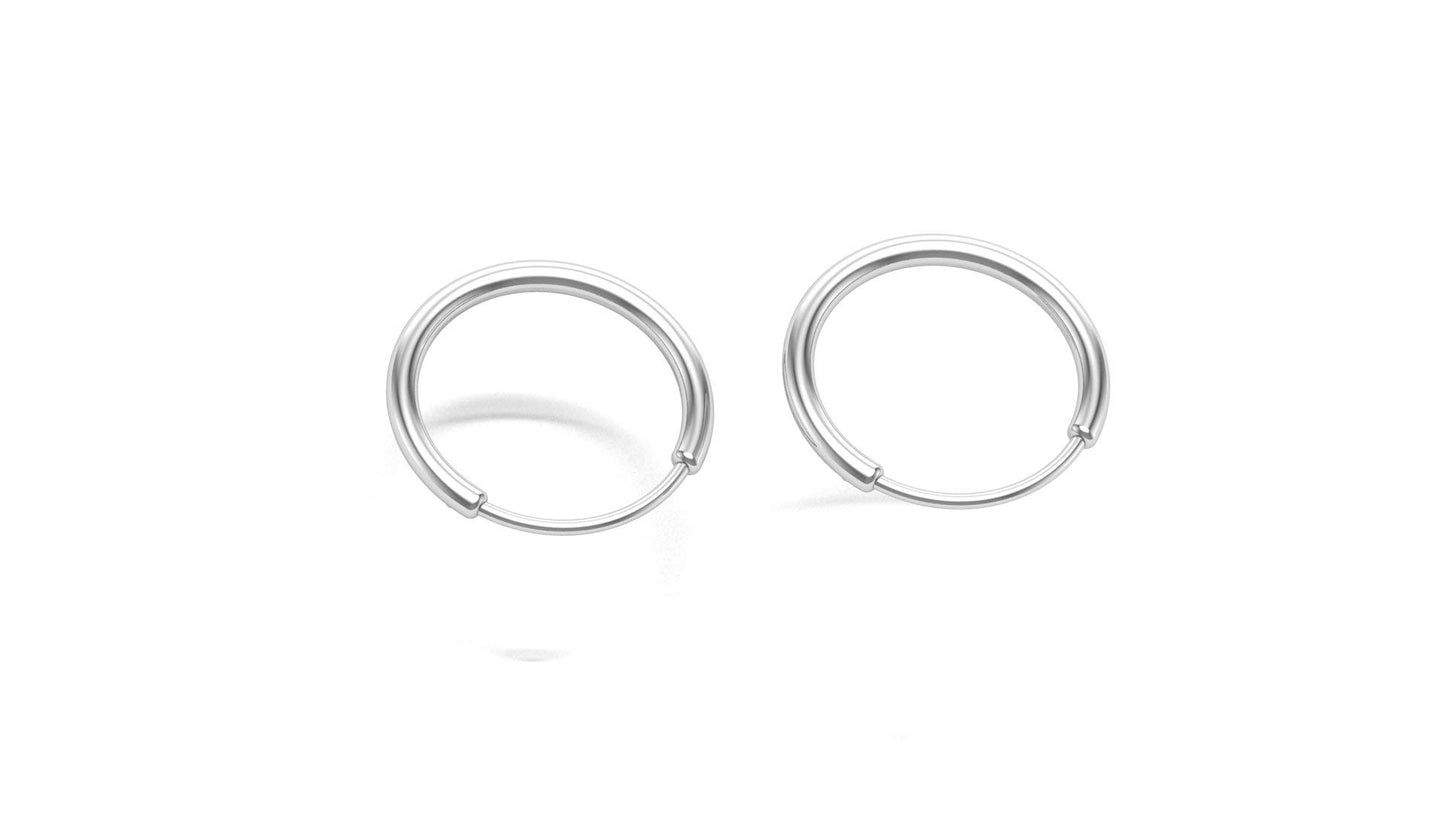 Shubham Jewellers Rehti Small Size Plain Bali Silver Hoops Earrings in Pure 92.5 Sterling Silver for Kids/Girls/Women