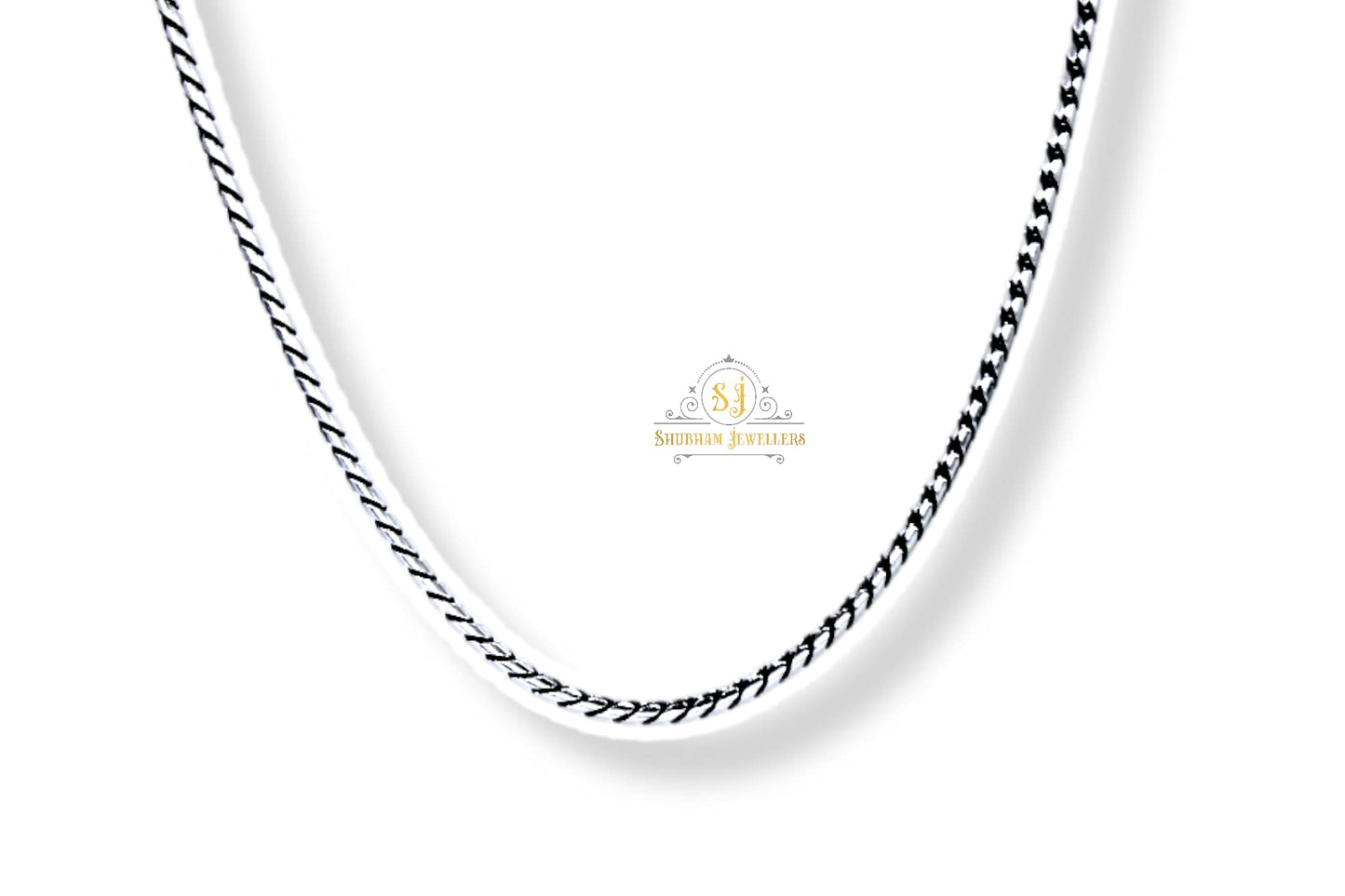 SJ SHUBHAM JEWELLERS? Pure 925 Sterling Silver Chain Necklace for Men and Women 22 Inches Various Design (SJOXCHNLIGTSNK)