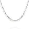 JEWELYAARI Pure 925 Sterling Silver Italian Sachin Figaro Chain Necklace ACPL for Men 20 Inches(24 Gm) - JewelYaari By Shubham Jewellers