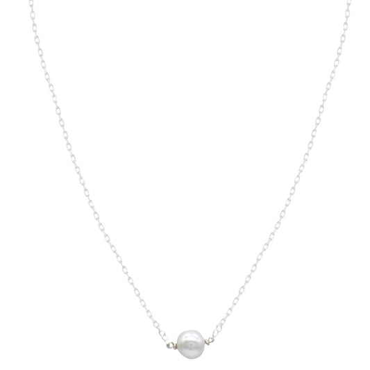 Shubham Jewellers Rehti SJ 925 Sterling Silver Pearl Pendant with Chain for Girls and Women(P) (SJRPEARL-1PRL)