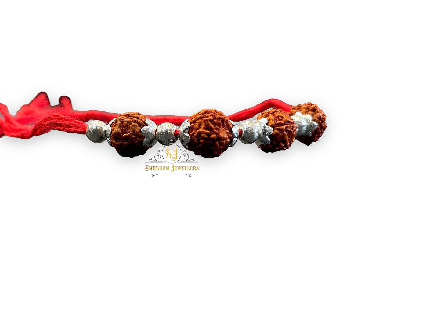 SJ SHUBHAM JEWELLERS™ 925 Sterling Silver Rakhi for brother Rudraksha Rakhi Bracelet Raksha Bandhan Pure Cotton For Men, Boys, Kids Rakhi With Roli Chawal - JewelYaari By Shubham Jewellers