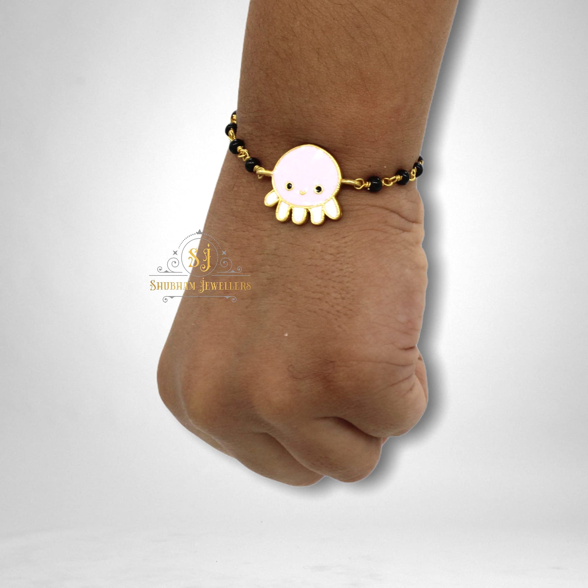 SJ Shubham Jewellers rehti 925 Sterling Silver Cute Animal Face Bracelet Nazariya For Baby Boys & Girls (New Born to 12 Month Small Size Length 5 Inch) - JewelYaari By Shubham Jewellers