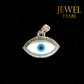 JEWELYAARI™ By SJ Stylish Evil Eye Necklace Pendant Third Blue Eyes Amulet Protection Pendant for Girls, Women, Mens and Children (Evil Eye Pendant Only) - JewelYaari By Shubham Jewellers