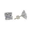 Shubham Jewellers Rehti 925-92.5 Sterling Silver Princess Cut Real Cubic Zirconia Fashion Stud Earrings For Men,Women,Children,Boys and Girls 5 MM