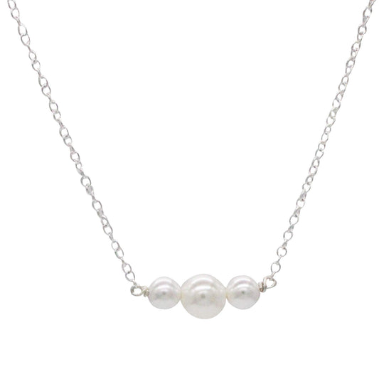 Shubham Jewellers Rehti SJ 925 Sterling Silver Pearl Pendant with Chain for Girls and Women(P) (SJRPEARL-3PRL)