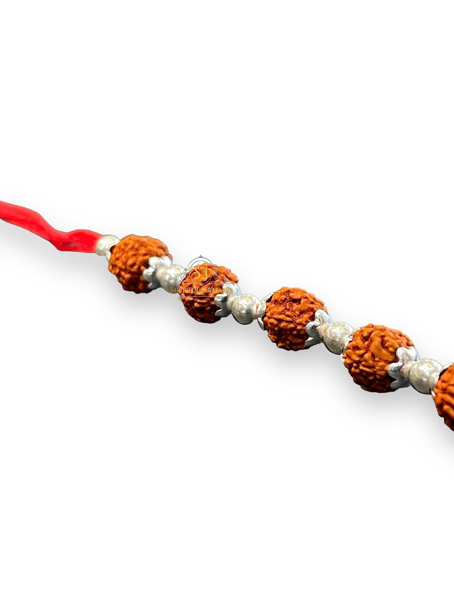 SJ SHUBHAM JEWELLERS™ 925 Sterling Silver Rakhi for brother Rudraksha Rakhi Bracelet Raksha Bandhan Pure Cotton For Men, Boys, Kids Rakhi With Roli Chawal - JewelYaari By Shubham Jewellers