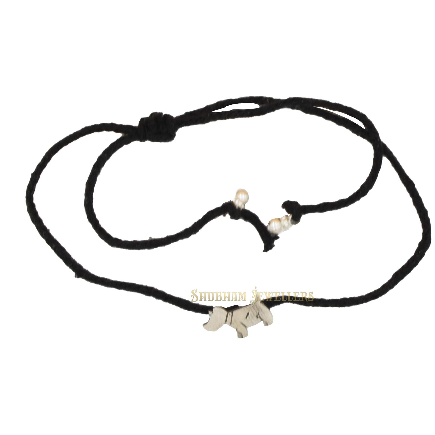 Shubham Jewellers Rehti 925 Oxidised Silver Black Thread Puppy Nazarbattu/Nazaiya Anklet/Bracelet for Girls, Women and Children with Silver Ghunghroo