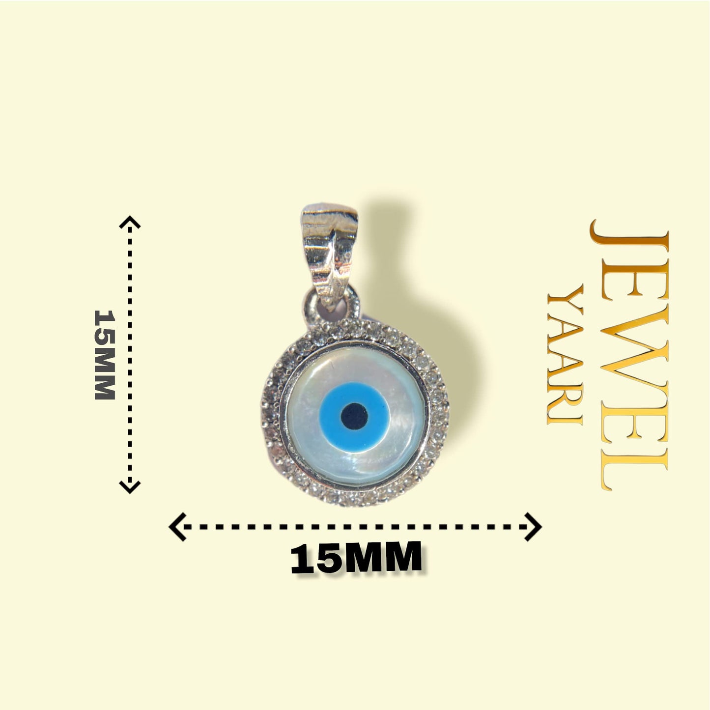 JEWELYAARI™ By SJ Stylish Evil Eye Necklace Pendant Third Blue Eyes Amulet Protection Pendant for Girls, Women, Mens and Children (Evil Eye Pendant Only) - JewelYaari By Shubham Jewellers