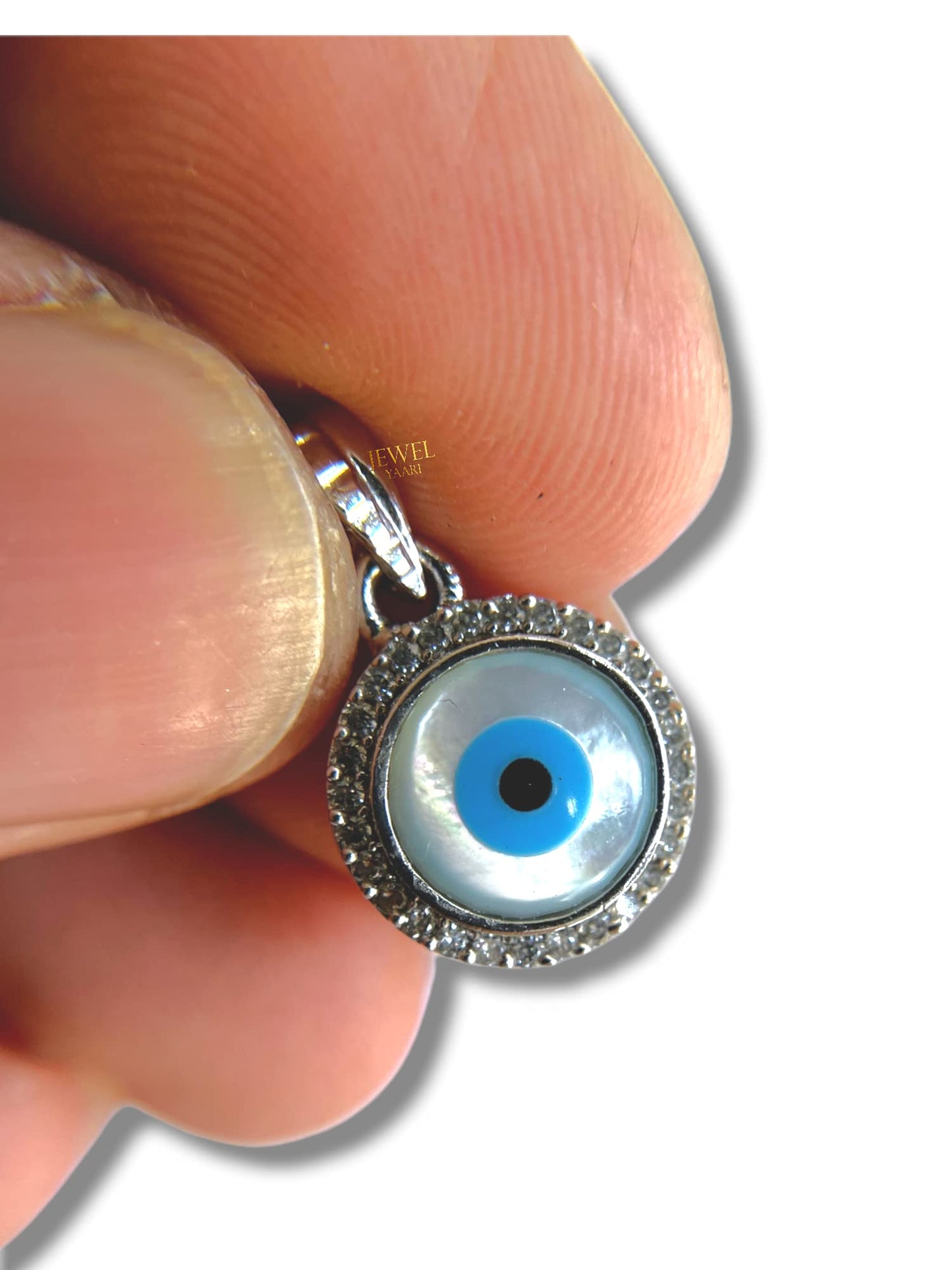 JEWELYAARI™ By SJ Stylish Evil Eye Necklace Pendant Third Blue Eyes Amulet Protection Pendant for Girls, Women, Mens and Children (Evil Eye Pendant Only) - JewelYaari By Shubham Jewellers