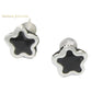 SJ SHUBHAM JEWELLERS Rehti 925-92.5 Sterling Silver Star Cut Black Real Cubic Zirconia Fashion Stud Tops Earrings For Men,Women,Children,Boys and Girls - JewelYaari By Shubham Jewellers