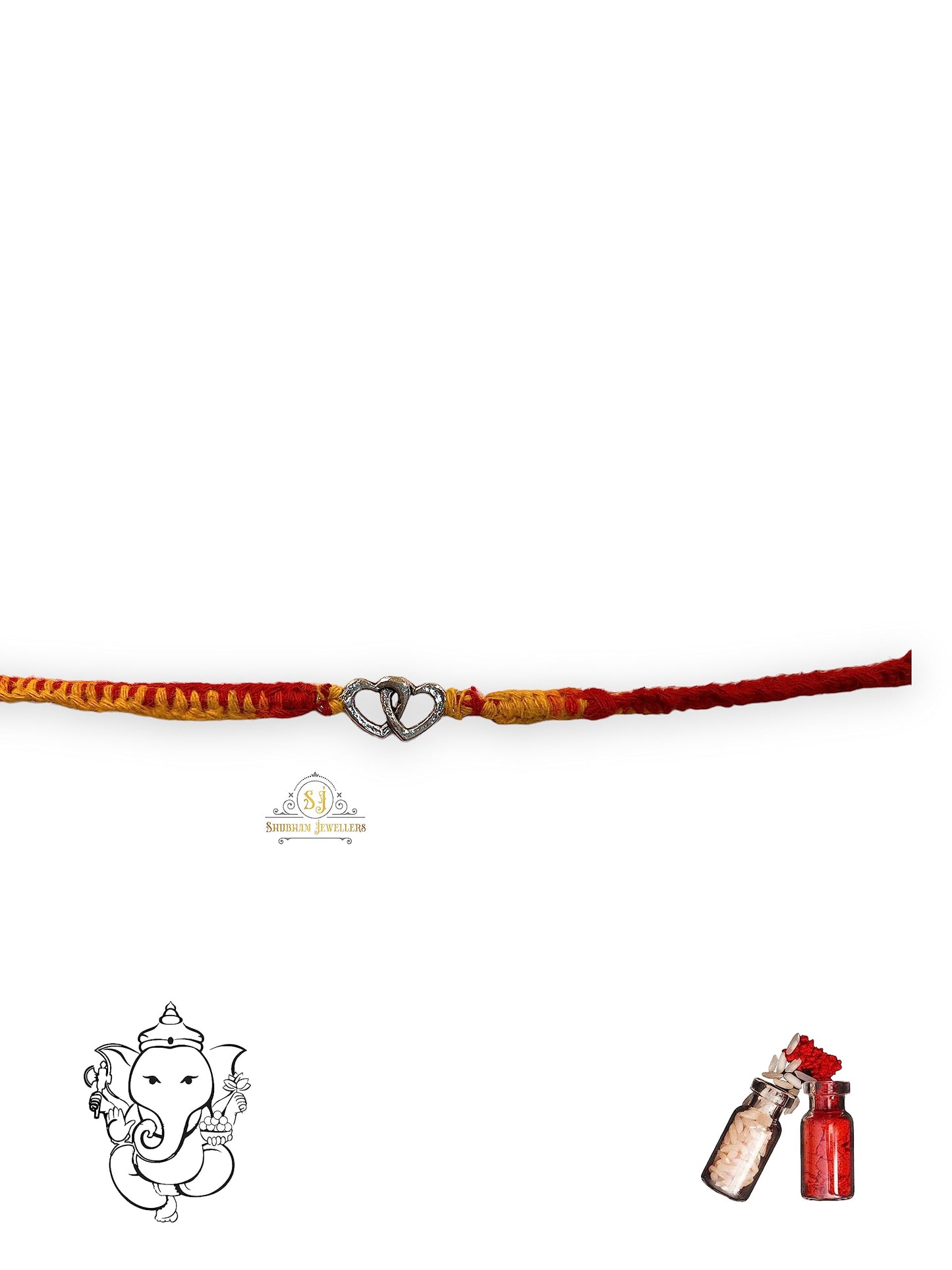 SJ SHUBHAM JEWELLERS™ 925 Sterling Silver Rakhi for brother Rakhi Bracelet Raksha Bandhan Pure Cotton For Men, Boys, Kids Rakhi With Roli Chawal - JewelYaari By Shubham Jewellers