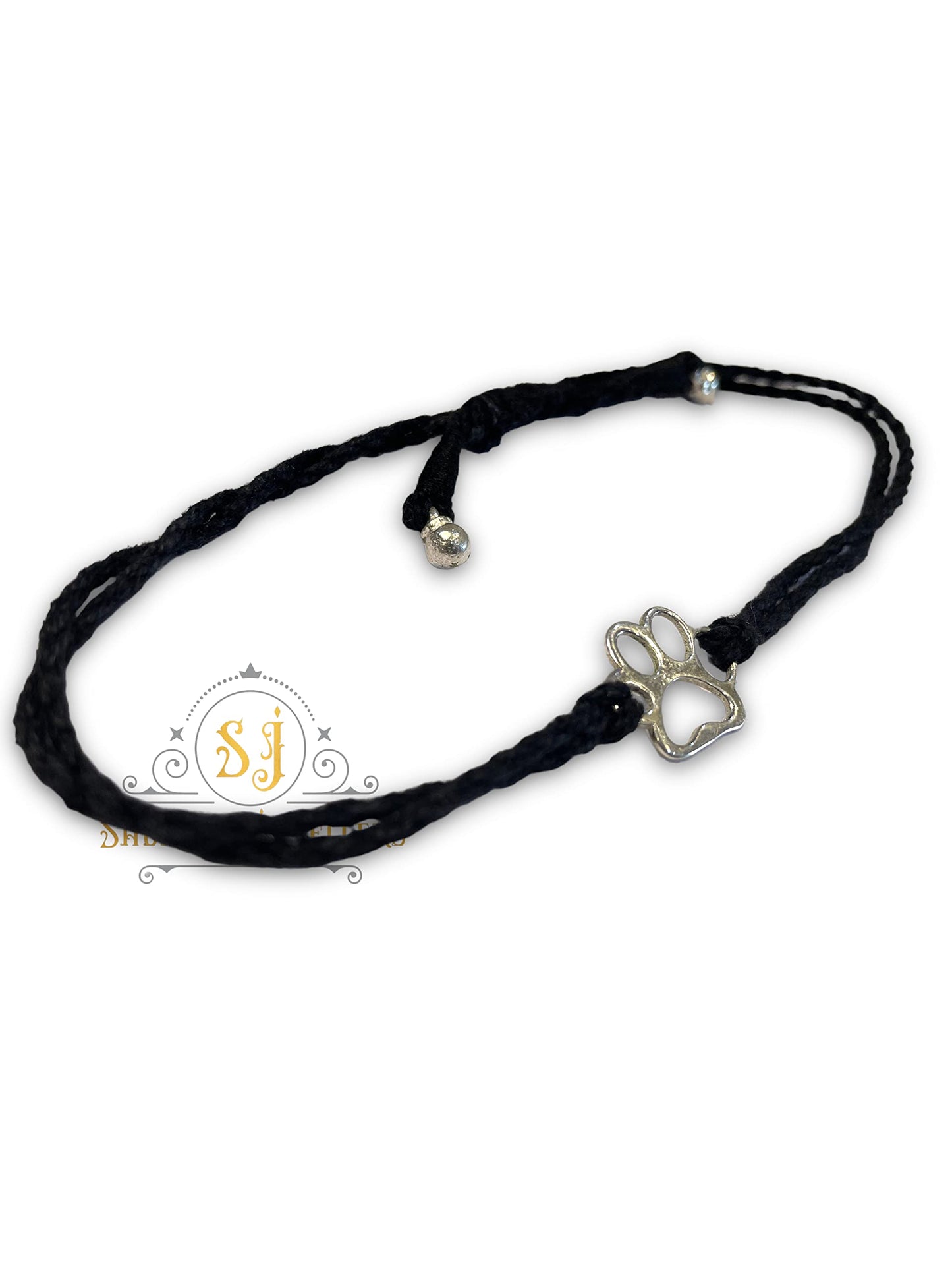 SJ SHUBHAM JEWELLERS Rehti 925 New Oxidised Silver Black Thread Footstep, Owl, Dog Nazarbattu/Nazaiya Anklet/Bracelet for Girls, Women and Children with Silver Ghunghroo