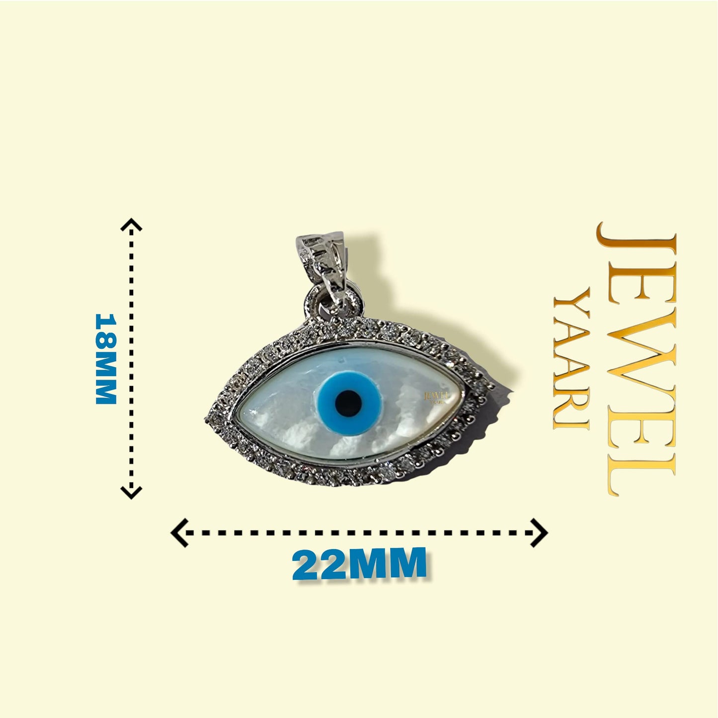 JEWELYAARI™ By SJ Stylish Evil Eye Necklace Pendant Third Blue Eyes Amulet Protection Pendant for Girls, Women, Mens and Children (Evil Eye Pendant Only) - JewelYaari By Shubham Jewellers