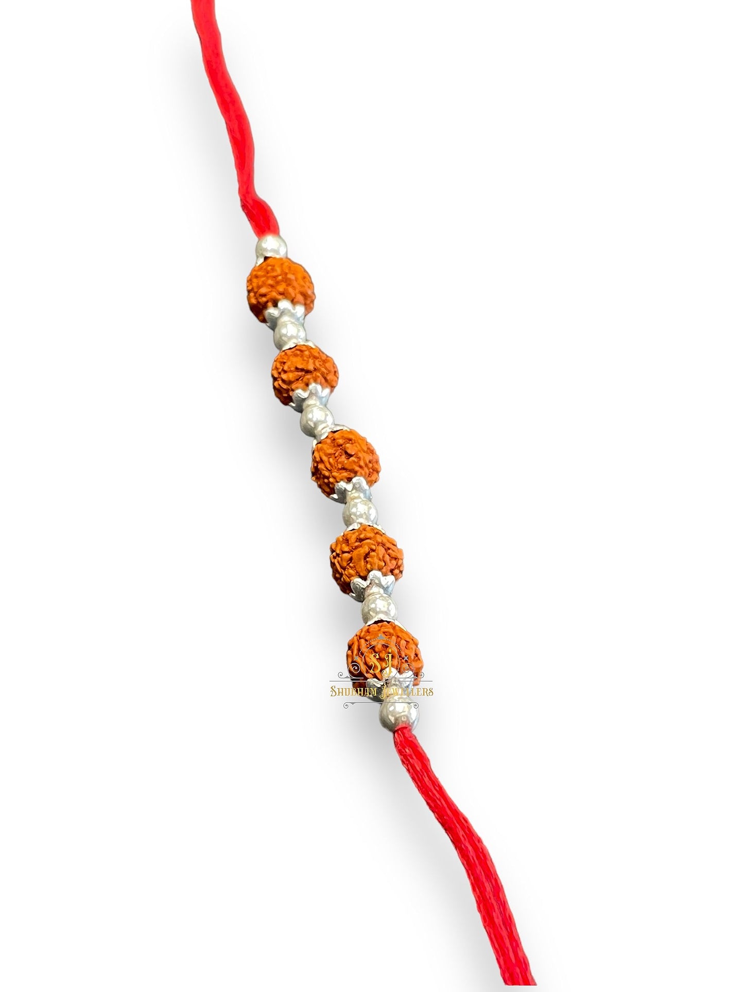 SJ SHUBHAM JEWELLERS™ 925 Sterling Silver Rakhi for brother Rudraksha Rakhi Bracelet Raksha Bandhan Pure Cotton For Men, Boys, Kids Rakhi With Roli Chawal - JewelYaari By Shubham Jewellers