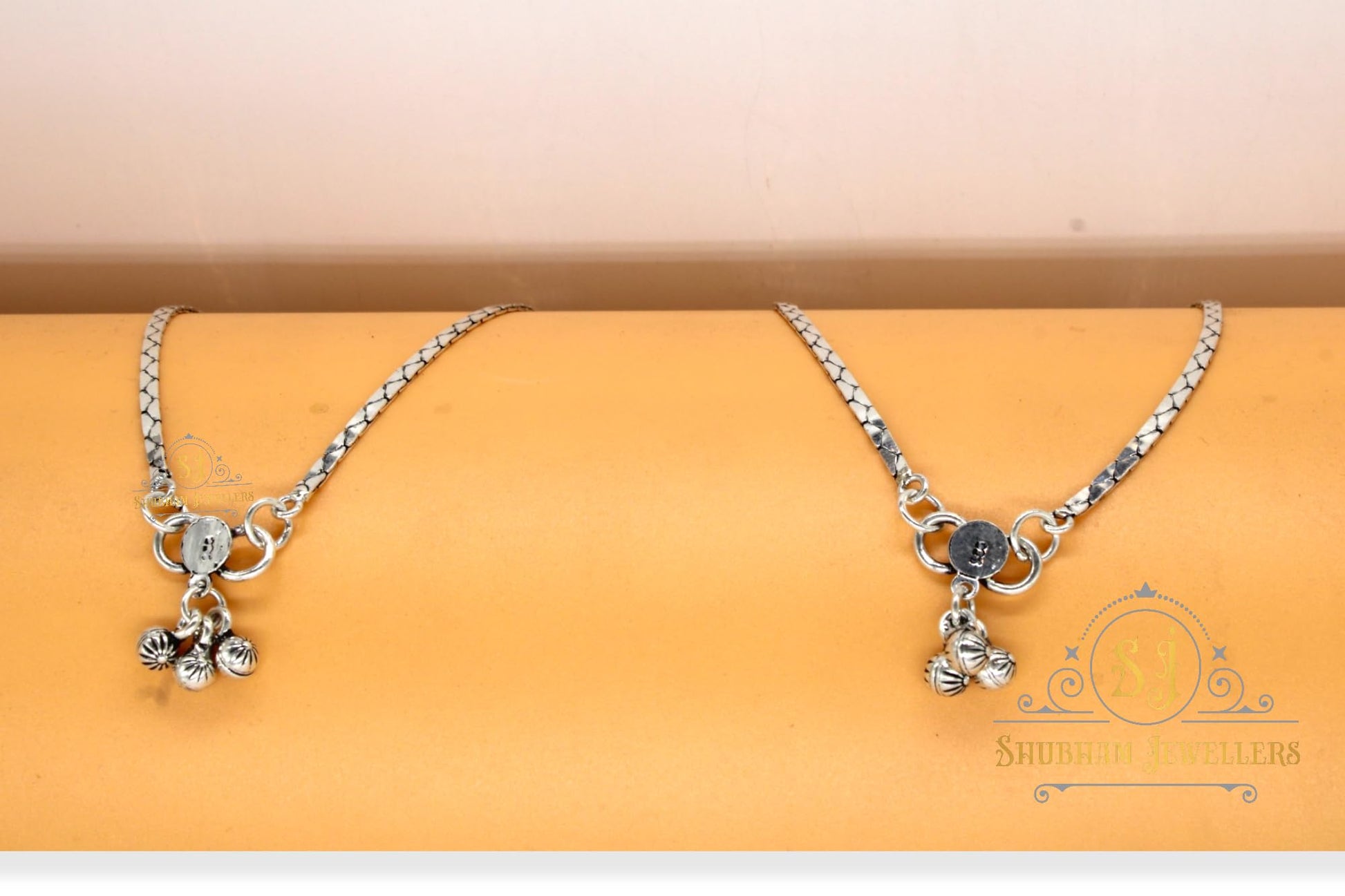 JEWELYAARI™ 925 Silver Vintage charm anklets handmade chain anklet Payal crafted from sterling silver for Womens and Girls - JewelYaari By Shubham Jewellers
