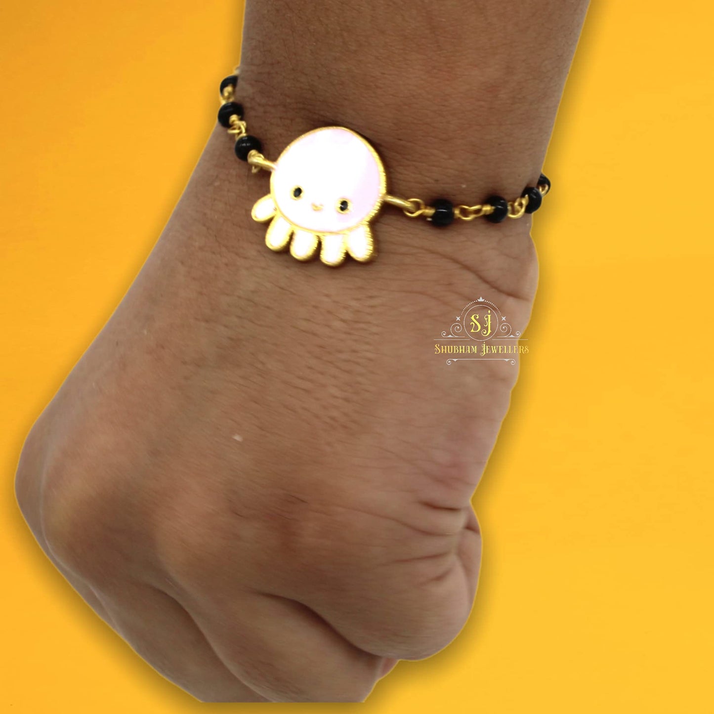 SJ Shubham Jewellers rehti 925 Sterling Silver Cute Animal Face Bracelet Nazariya For Baby Boys & Girls (New Born to 12 Month Small Size Length 5 Inch) - JewelYaari By Shubham Jewellers