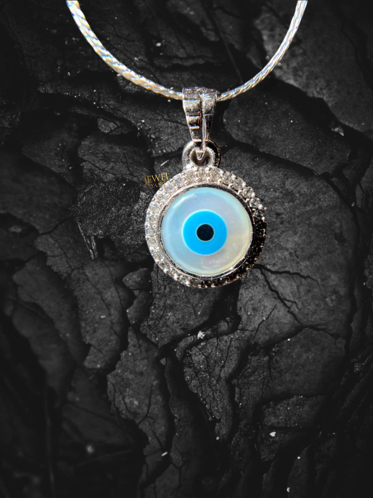 JEWELYAARI™ By SJ Stylish Evil Eye Necklace Pendant Third Blue Eyes Amulet Protection Pendant for Girls, Women, Mens and Children (Evil Eye Pendant Only) - JewelYaari By Shubham Jewellers