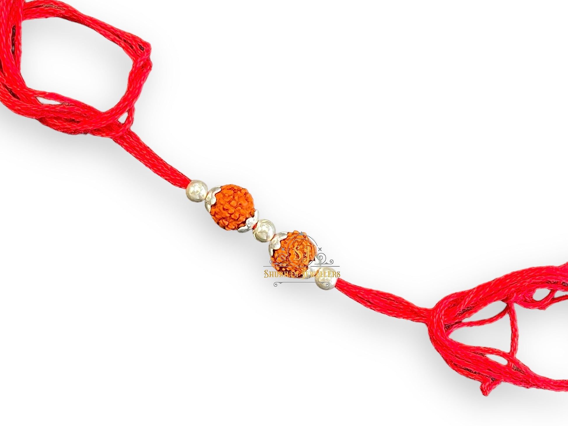 SJ SHUBHAM JEWELLERS™ 925 Sterling Silver Rakhi for brother Rudraksha Rakhi Bracelet Raksha Bandhan Pure Cotton For Men, Boys, Kids Rakhi With Roli Chawal - JewelYaari By Shubham Jewellers