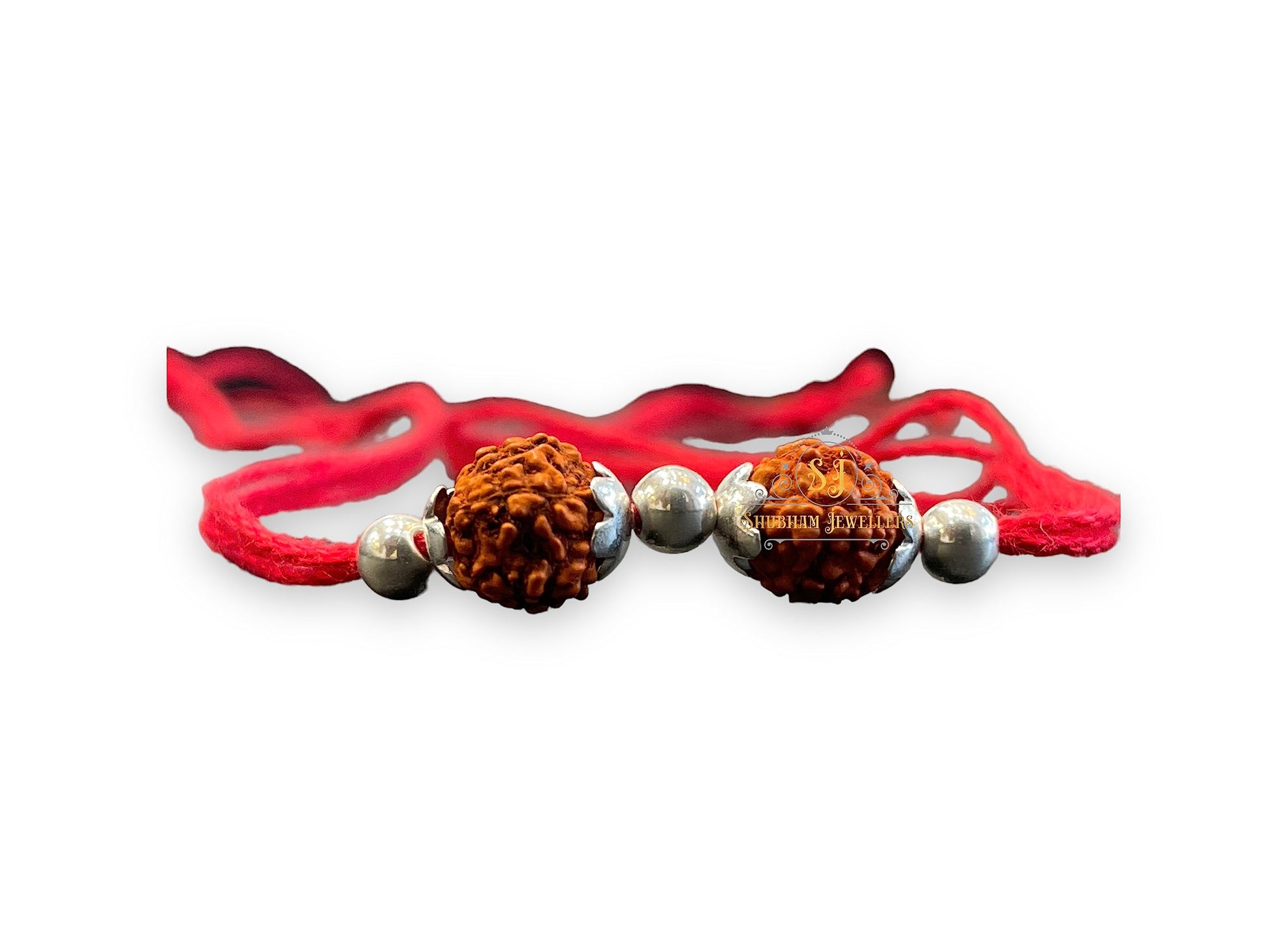 SJ SHUBHAM JEWELLERS™ 925 Sterling Silver Rakhi for brother Rudraksha Rakhi Bracelet Raksha Bandhan Pure Cotton For Men, Boys, Kids Rakhi With Roli Chawal - JewelYaari By Shubham Jewellers