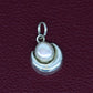 SJ Pure 925 Silver 100% Natural Pearl Silver Motif Moon Pendent, Silver Chand Pendant Locket for Women and Men