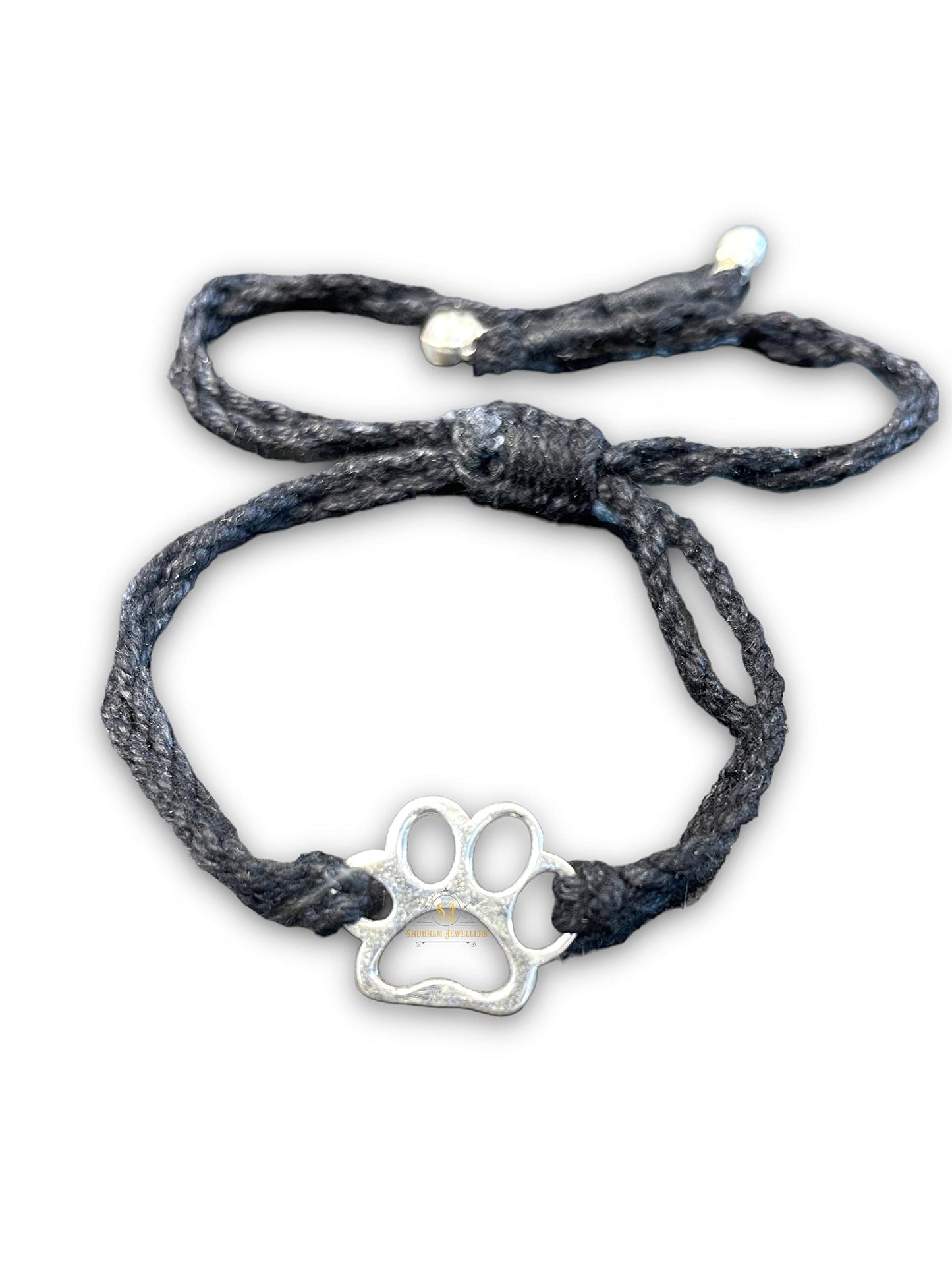 SJ SHUBHAM JEWELLERS Rehti 925 New Oxidised Silver Black Thread Footstep, Owl, Dog Nazarbattu/Nazaiya Anklet/Bracelet for Girls, Women and Children with Silver Ghunghroo