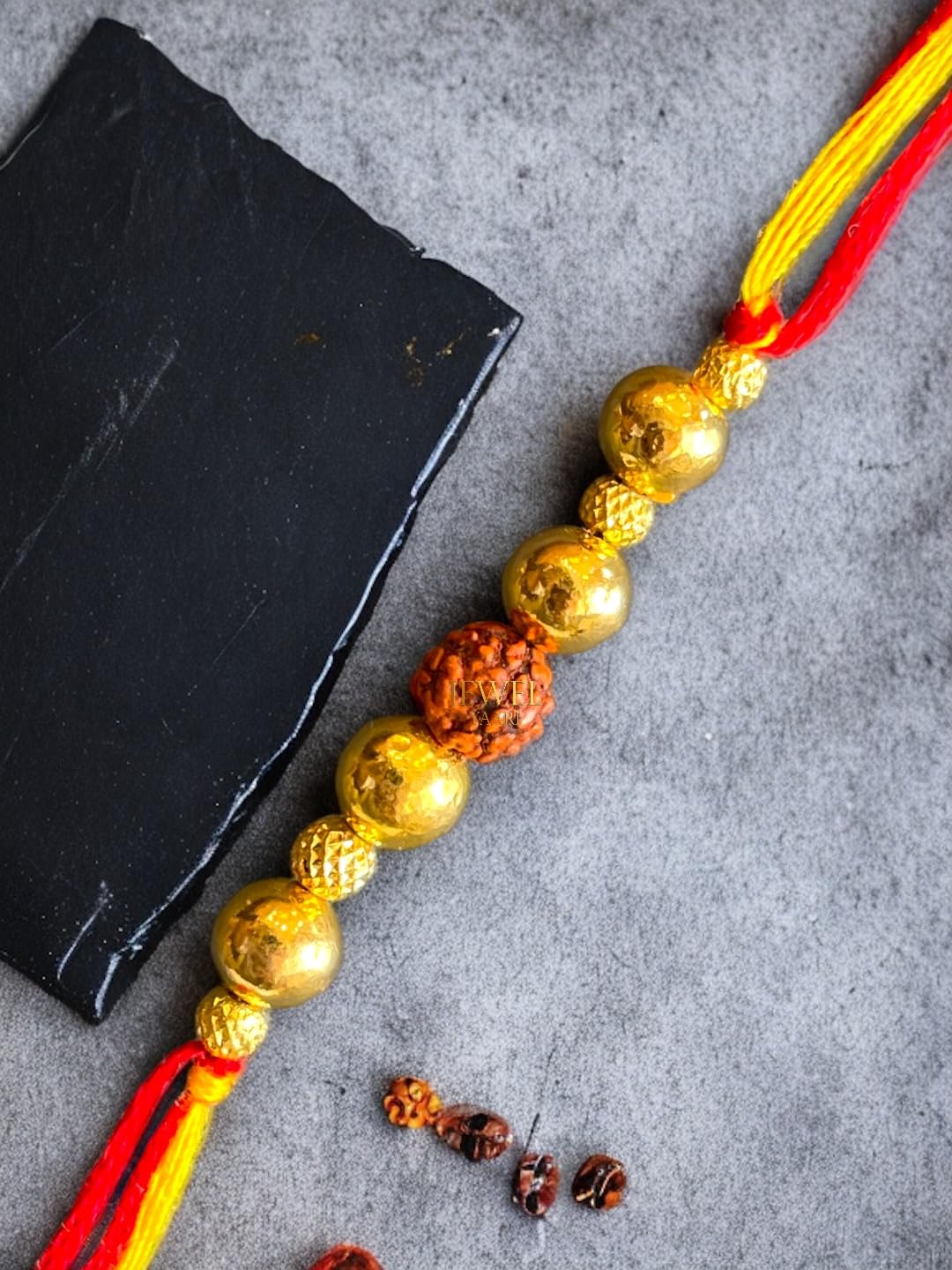 SJ SHUBHAM JEWELLERS™ 22K Gold Beads Rakhi Bracelet for Men/Boys (916 22K Yellow Gold Rakhi For Brother) - JewelYaari By Shubham Jewellers