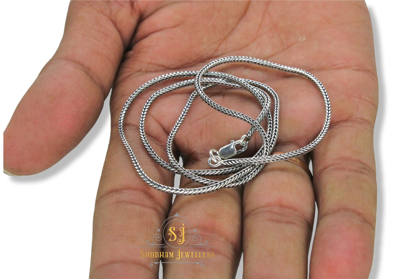 SJ SHUBHAM JEWELLERS? Pure 925 Sterling Silver Chain Necklace for Men and Women 22 Inches Various Design (Rope)