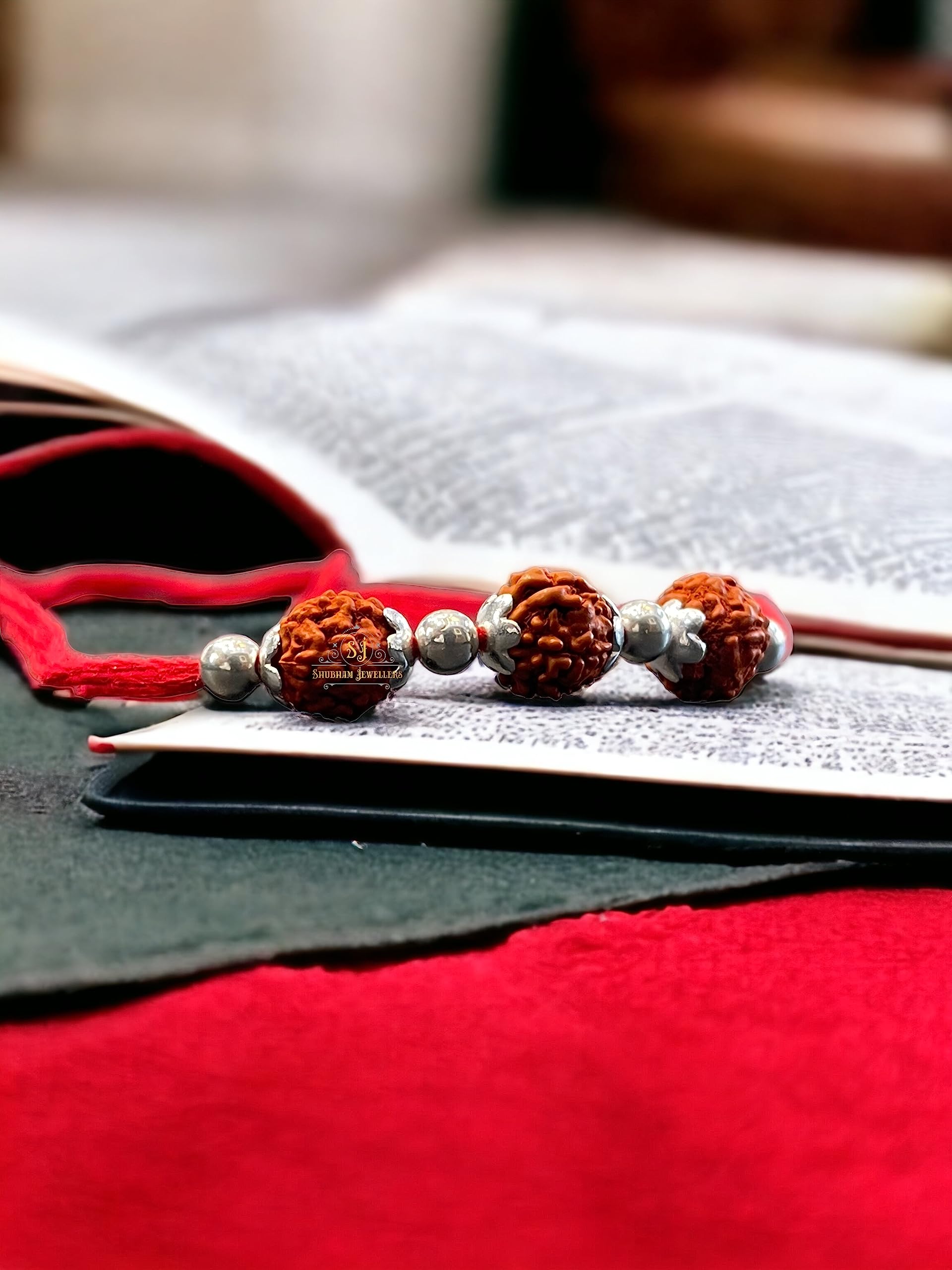 SJ SHUBHAM JEWELLERS™ 925 Sterling Silver Rakhi for brother Rudraksha Rakhi Bracelet Raksha Bandhan Pure Cotton For Men, Boys, Kids Rakhi With Roli Chawal - JewelYaari By Shubham Jewellers