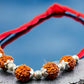 SJ SHUBHAM JEWELLERS™ 925 Sterling Silver Rakhi for brother Rudraksha Rakhi Bracelet Raksha Bandhan Pure Cotton For Men, Boys, Kids Rakhi With Roli Chawal - JewelYaari By Shubham Jewellers