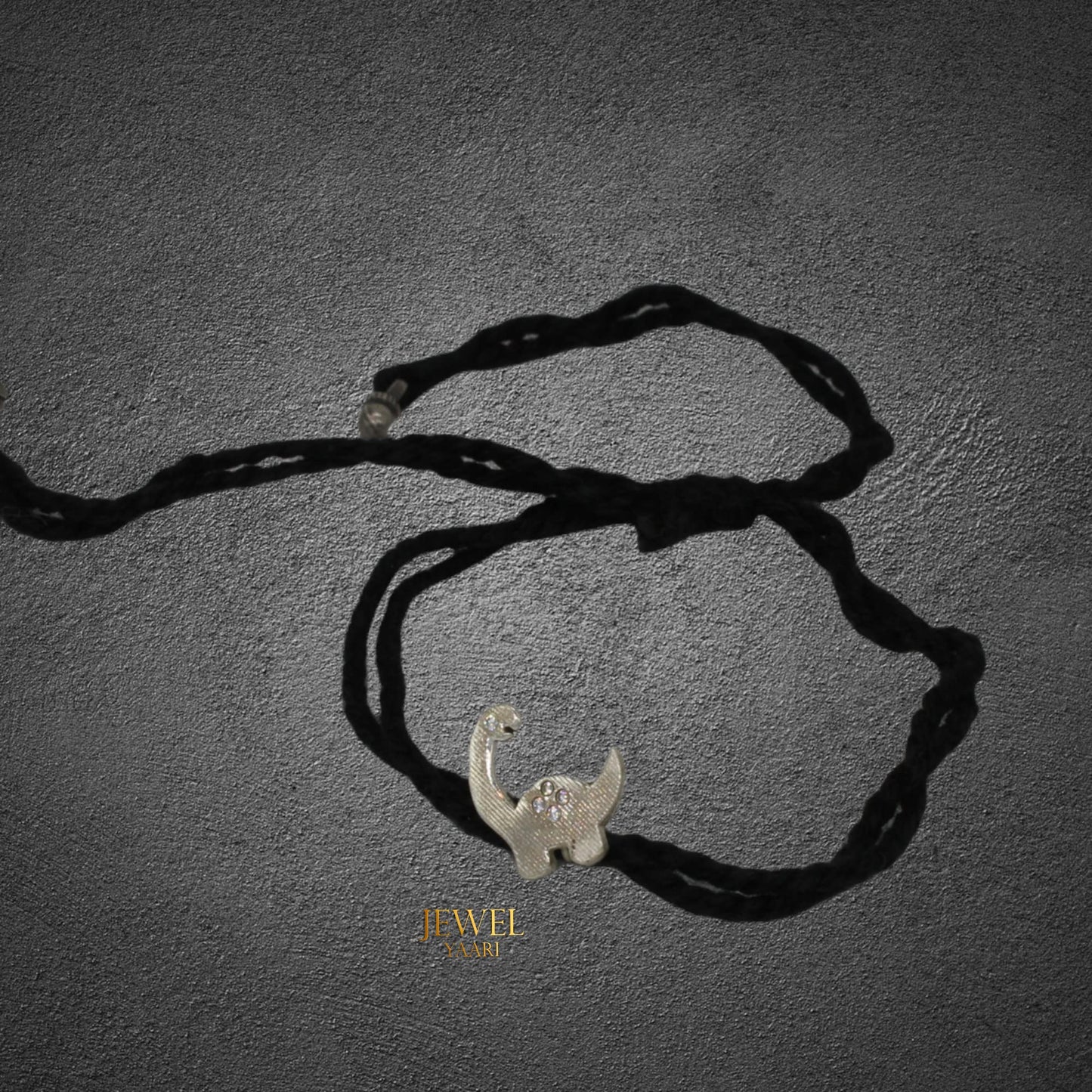 Shubham Jewellers Rehti 925 New Oxidised Black Thread Dinosaur Silver Nazarbattu Nazaiya Anklet/Bracelet for Girls, Women and Children with Silver Ghunghroo