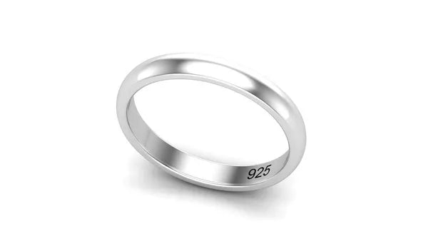 925 High Polish Regular Wear Unisex Silver Finger Ring Band in Pure 92.5 Sterling Silver