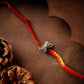 Damru Silver Rakhi 925 Sterling Silver Rakhi for brother , Rakhi For Men, Rakhi For Kids( Shiva Damru Pendant Silver Rakhi )