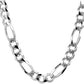 JewelYaari? Pure 925 Sterling Silver Italian Sachin Figaro Chain Necklace ACPL for Men 24 Inches(16 Gm) - JewelYaari By Shubham Jewellers