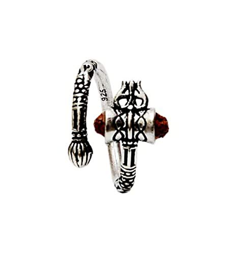 Shubham Jewellers Rehti SJ 925 92.5 Sterling Silver Bahubali Trishool Ring for Men and Boys - JewelYaari By Shubham Jewellers