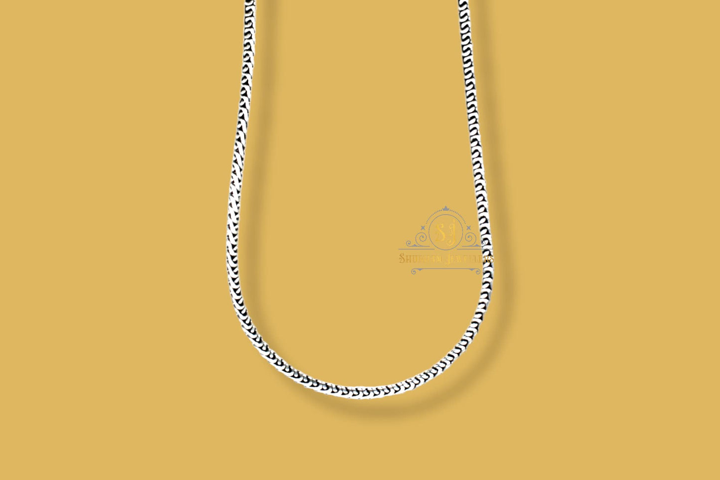 SJ SHUBHAM JEWELLERS? Pure 925 Sterling Silver Chain Necklace for Men and Women 22 Inches Various Design (SJOXCHNSNK)