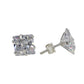 Shubham Jewellers Rehti 925-92.5 Sterling Silver Princess Cut Real Cubic Zirconia Fashion Stud Earrings For Men,Women,Children,Boys and Girls (8)