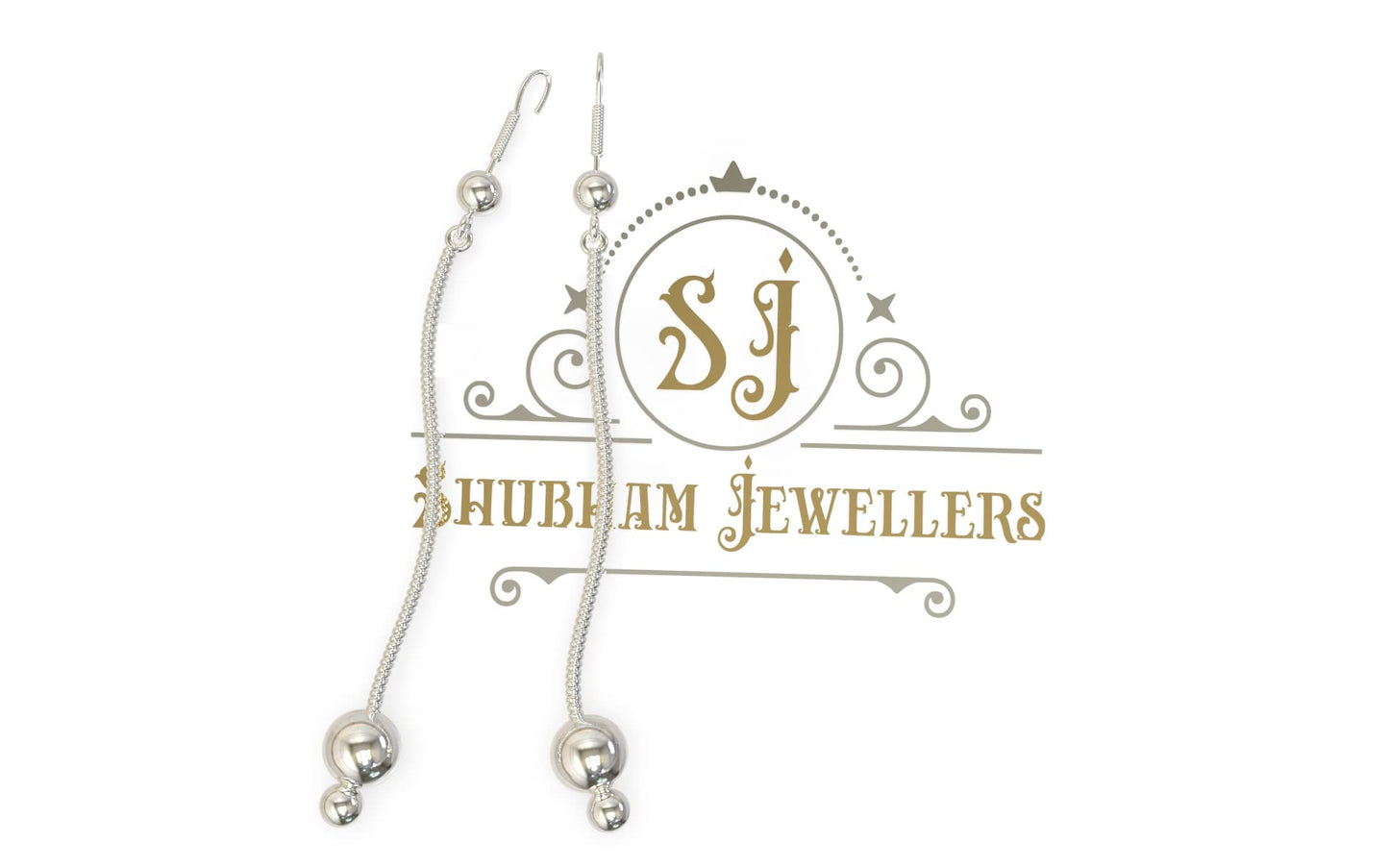 SJ SHUBHAM JEWELLERS? Minimalist Long Thin Sterling Silver BIS Hallmarked Jewelry Linear Drop Dangle Earrings - JewelYaari By Shubham Jewellers